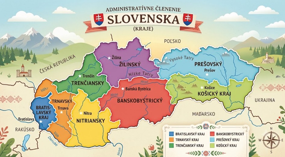 Mapa krajov SR